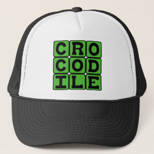 Krokodil, semi-aquatische reptiel trucker pet