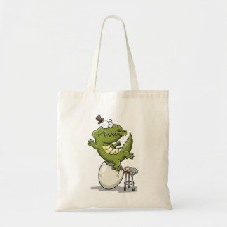Krokodil uit een ei komend tote bag