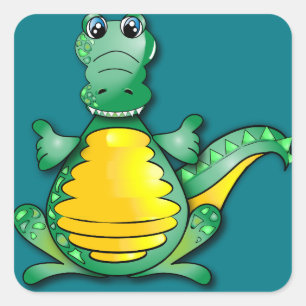 Krokodil Vierkante Sticker