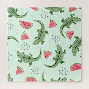 Krokodil Watermeloen, Abstract Patroon. Legpuzzel