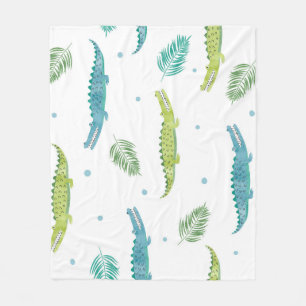Krokodil Waterverf:  alligator patroon Fleece Deken