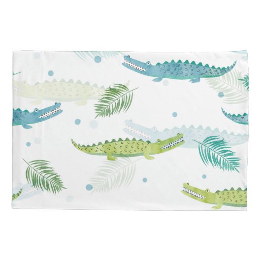 Krokodil Waterverf: alligator patroon Kussensloop (Achterkant)