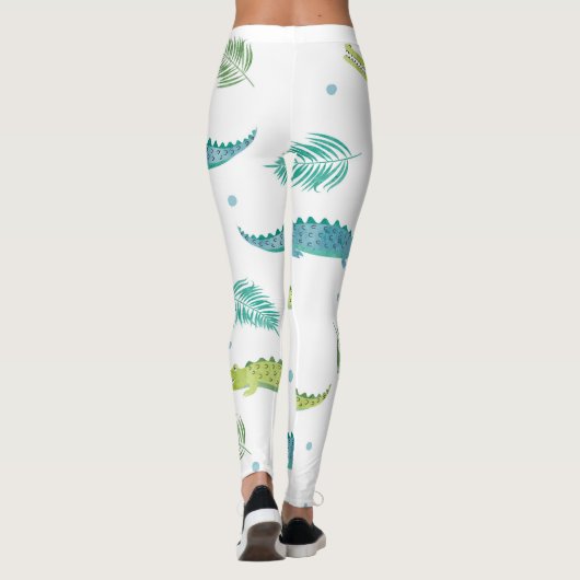 Krokodil Waterverf:  alligator patroon Leggings (Achterkant)