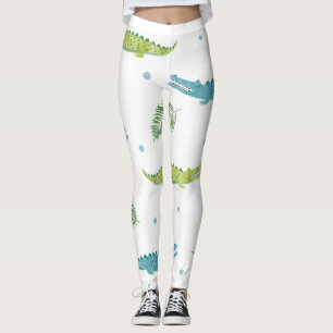Krokodil Waterverf:  alligator patroon Leggings