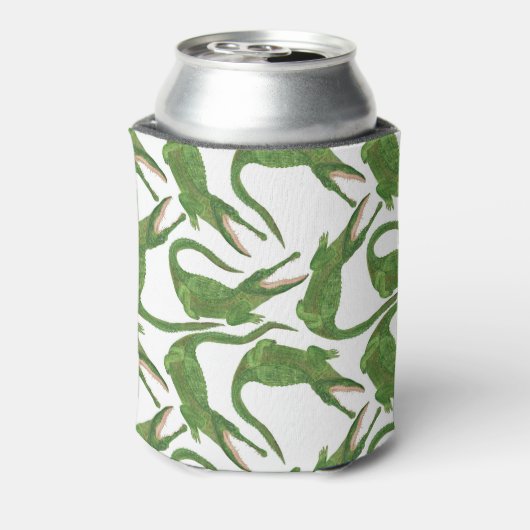 Krokodil Witte Waterverf Array Blikjeskoeler (Blikje Achterkant)