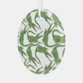 Krokodil Witte Waterverf Array Glas Ornament (Voorkant links)