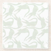 Krokodil Witte Waterverf Array Glazen Onderzetter (Achterkant)