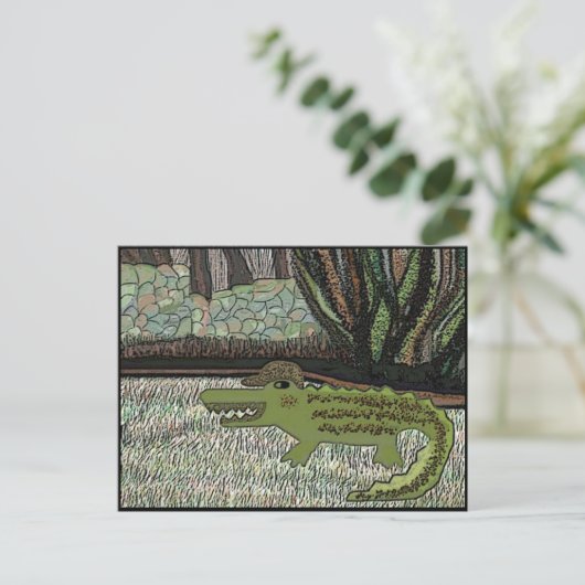 Krokodile Walk Briefkaart (Staand voorkant)