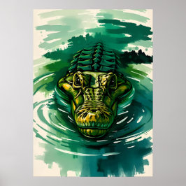 Krokodilhorloge – Roofdier in het moeras Poster