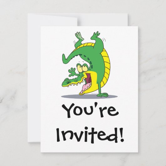krokodille cartoon dansen kaart (Voorkant)