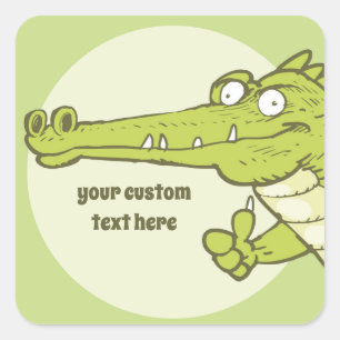 krokodille cartoon vierkante sticker