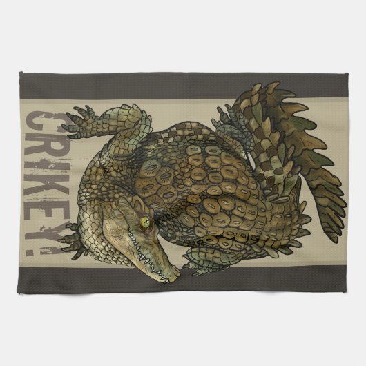 Krokodille Crikey! Theedoek (Horizontaal)