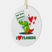 krokodille grappige cartoon ik hou van florida keramisch ornament (Rechts)