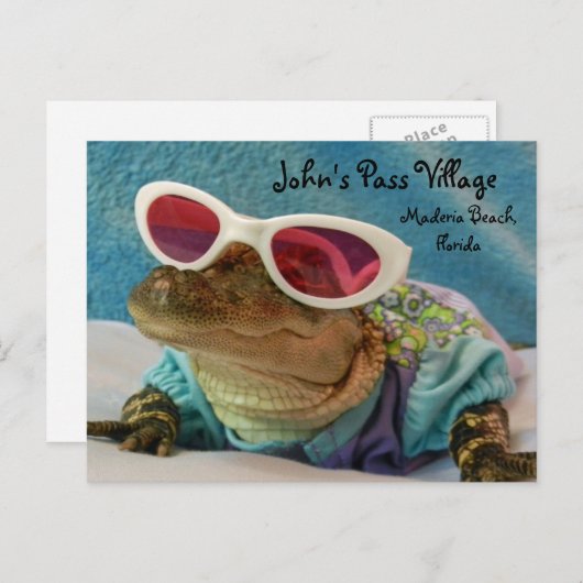 Krokodille John het Briefkaart van het Strand van (Voorkant / Achterkant)