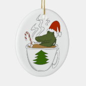 Krokodille kerst keramisch ornament (Rechts)