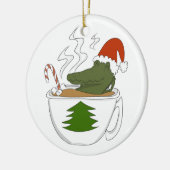 Krokodille kerst keramisch ornament (Links)