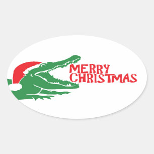 Krokodille kerst sticker