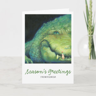 Krokodille Kerstkaart Feestdagen Kaart