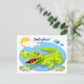 Krokodille Smile! Briefkaart (Staand voorkant)