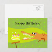 Krokodille Verjaardag Briefkaart (Voorkant / Achterkant)