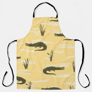  krokodillen: geel naadloos patroon schort