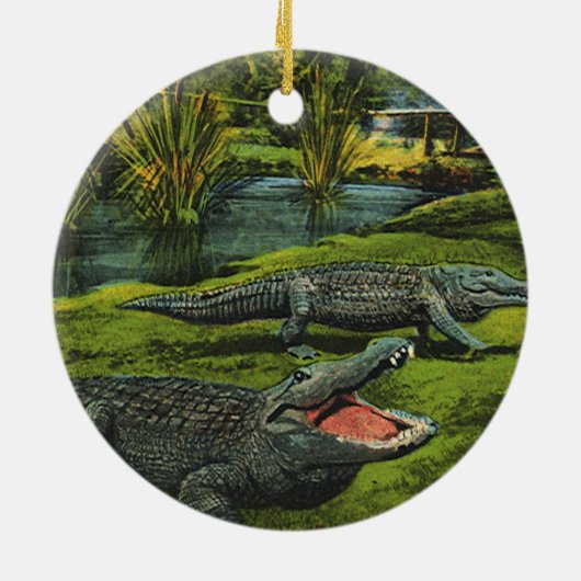 krokodillen, marinespiegels keramisch ornament (Achterkant)