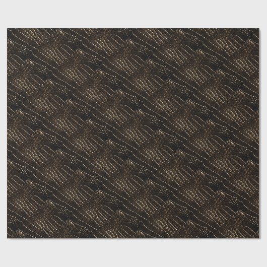 Krokodillenglafpapier, zwart, bruin cadeaupapier (Vlak)