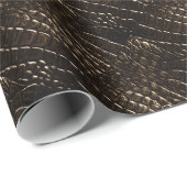 Krokodillenglafpapier, zwart, bruin cadeaupapier (Rol Hoek)