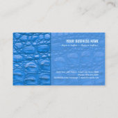 Krokodillenhuidstructuur, blauwe kleur visitekaartje (Achterkant)