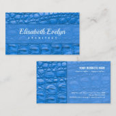 Krokodillenhuidstructuur, blauwe kleur visitekaartje (Voorkant / Achterkant)
