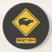 krokodillenteken zandsteen onderzetter (Voorkant)