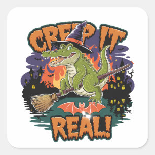 krokodillentovenaar vierkante sticker