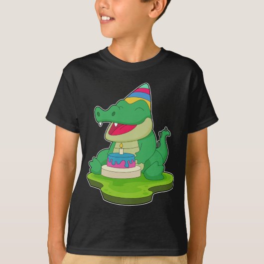 Krokodillenverjaardagstaart T-shirt (Voorkant)