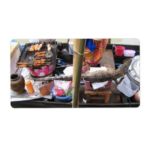 Krokodilvlees BBQ ... Thailand Street Food Etiket