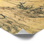 Krokoen en herons Japanse inktvis en papier Poster (Hoek)