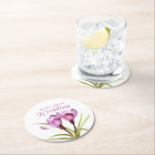 Krokus waterverf kunst paarse bruiloft onderzetter (Insitu)