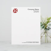 Kromcirkelsymbool 03 - Rood ruby Gepersonaliseerd Briefhoofd (Staand voorkant)