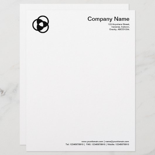 Kromcirkelsymbool 05 - zwart custom briefhoofd (Voorkant / Achterkant)