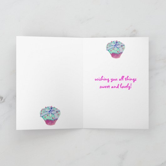 kromme cupcake-Kaart Kaart (Binnen)