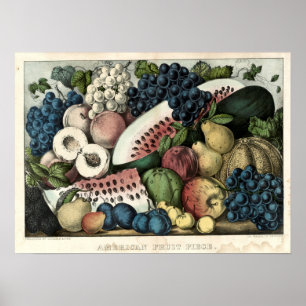 kromme en Ives American Fruit Piece Poster