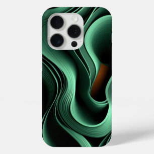 Kromme groene vormen iPhone 15 pro case