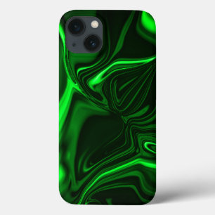 Krommen en vouwen groen gekleurd op donkere achter iPhone 13 hoesje
