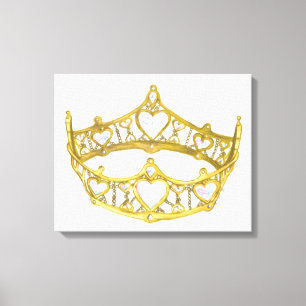 Kronen 20x16 inch, met koningin van harten canvas afdruk