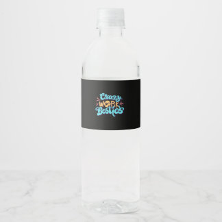 Kronieken van Crazy Work Besties Work Bestie Gift Waterfles Etiket