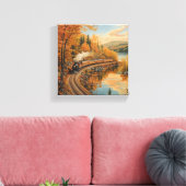 Kronkelend door de Herfst gebladerte Canvas Afdruk (Insitu (Woonkamer))