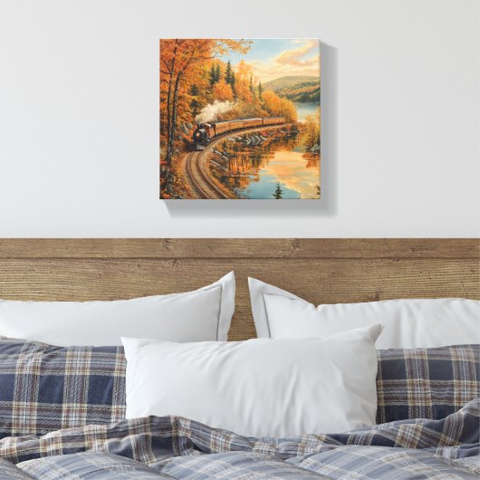 Kronkelend door de Herfst gebladerte Canvas Afdruk (Insitu (Slaapkamer))