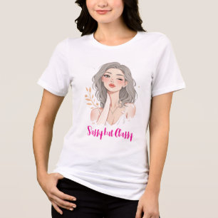 Kronkelende grijsharige schoonheid Tri-Blend shirt