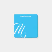 Kronkelig Monogram Kleurrijke Blauwe Aangepaste Na Post-it® Notes (Voorkant)