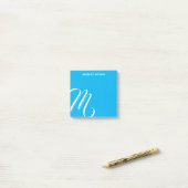 Kronkelig Monogram Kleurrijke Blauwe Aangepaste Na Post-it® Notes (Op bureau)