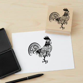 Kronkelige Artistieke Haan Rubberstempel